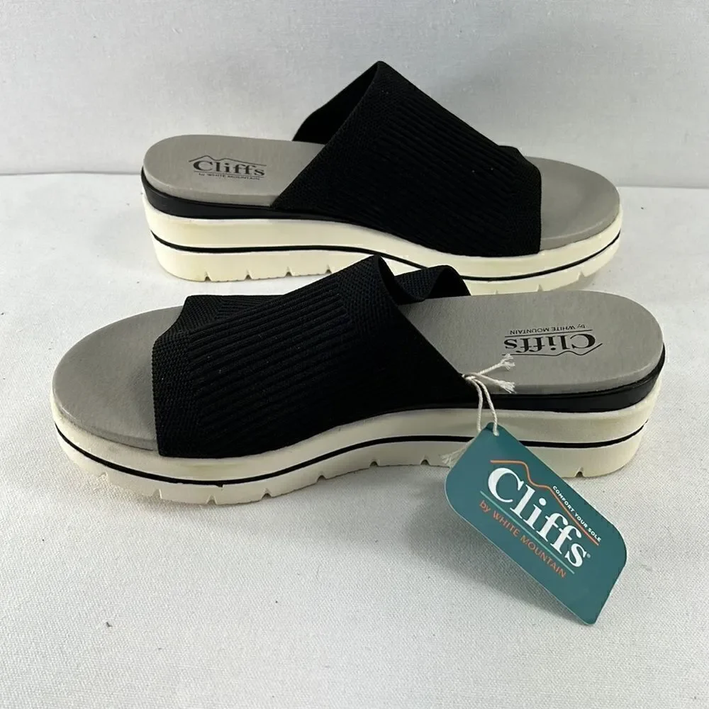Cliffs by White Mountain Typhoon Wedge Sandal Black Size 7.5 - Picture 4 of 7